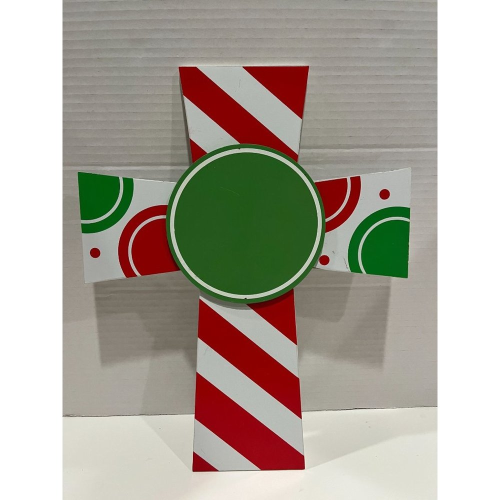 Burton and Burton Red and Green Christmas Cross Decoration